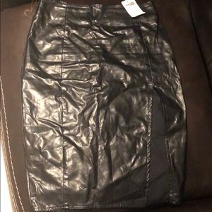 Black leather skirt